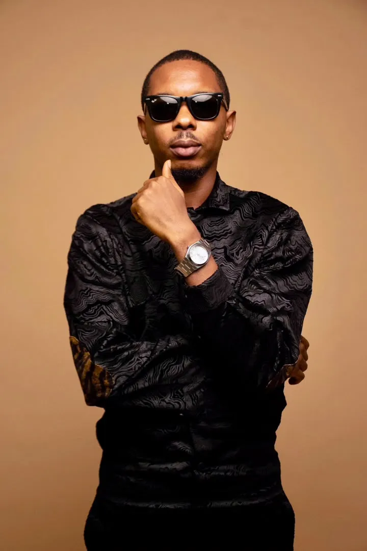 Black silk shirt portrait