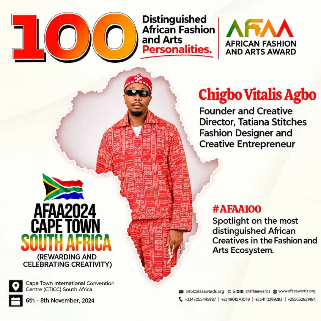 AFAA 100 profile flyer for Chigbo Vitalis Agbo