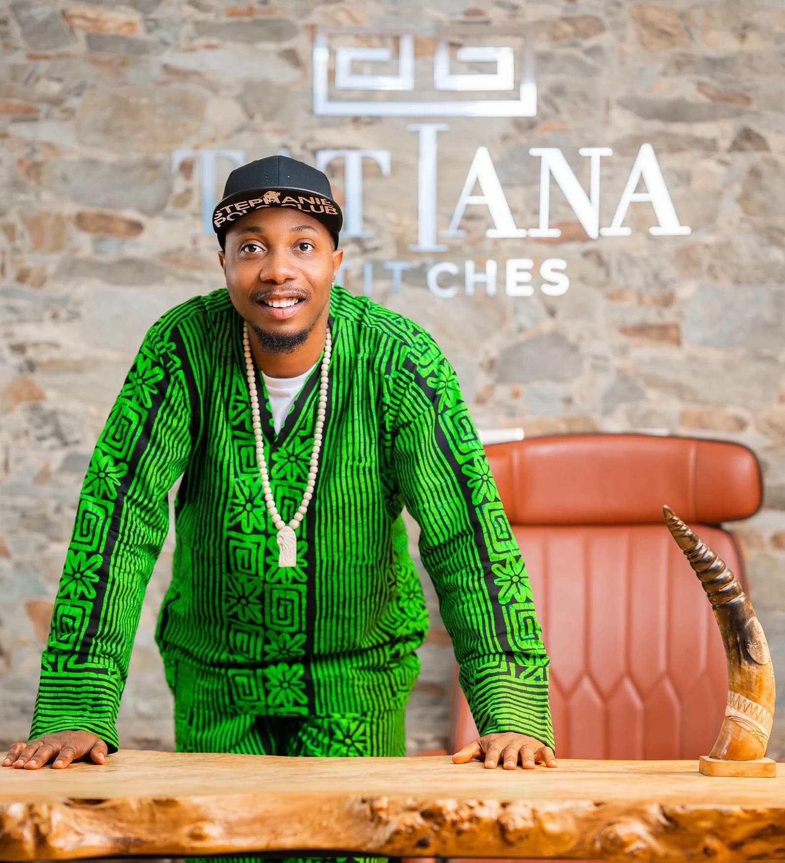 Chigbo Vitalis Agbo at the Tatiana Stitches studio