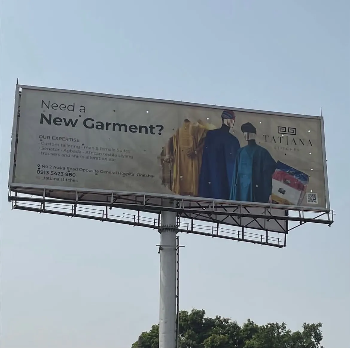 Tatiana Stitches billboard in Onitsha